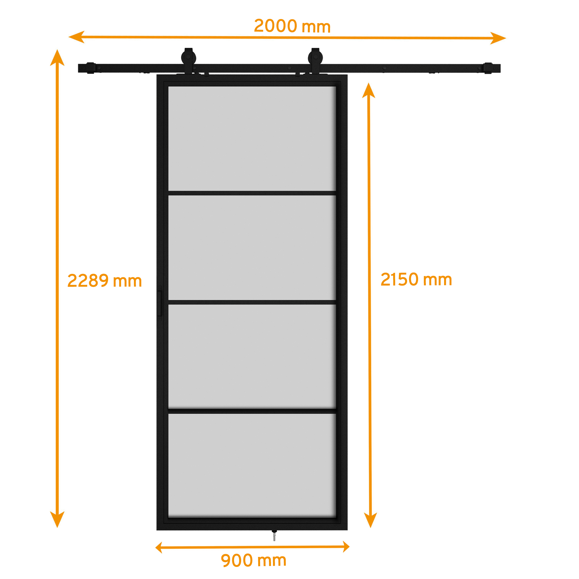 Glasschiebetür Lofttür offene Laufschiene verschiedene Größen satiniert - Bild 3 von 21