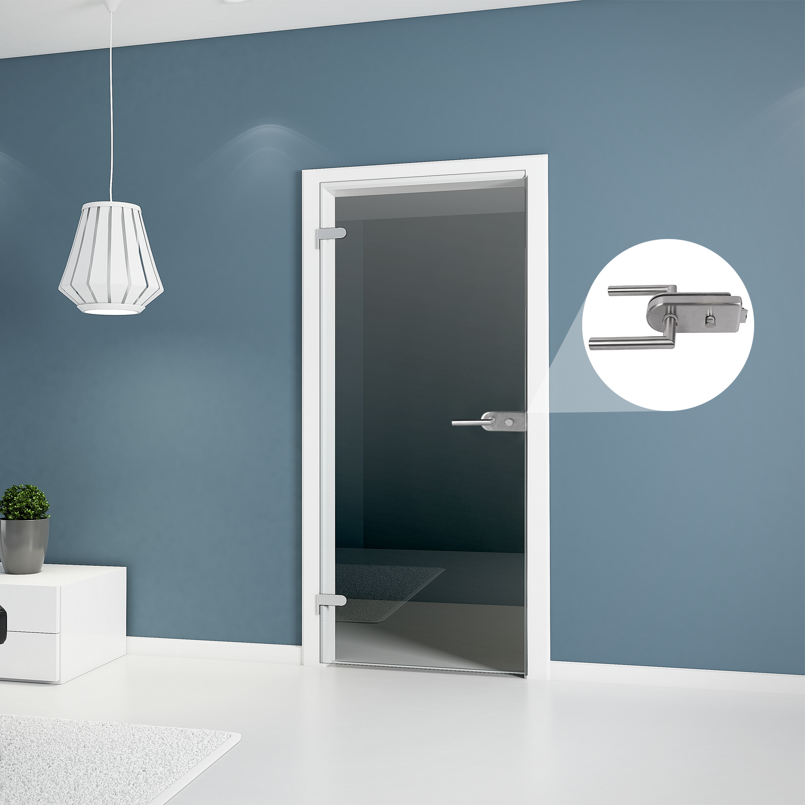 Glastür Ganzglas Zimmertür Tür Drehtür ESG Wohnungstür Innentür 834x1972mm - Bild 60 von 63