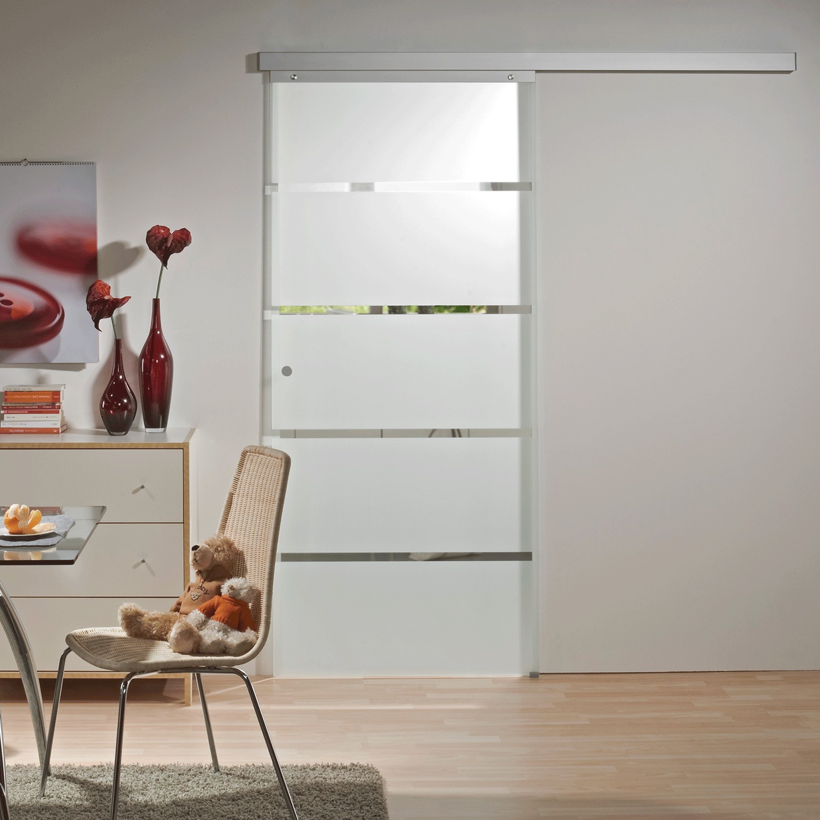Schiebetür Glasschiebetür Nischentür 755x2035 Schiebetürsystem Glastür ...